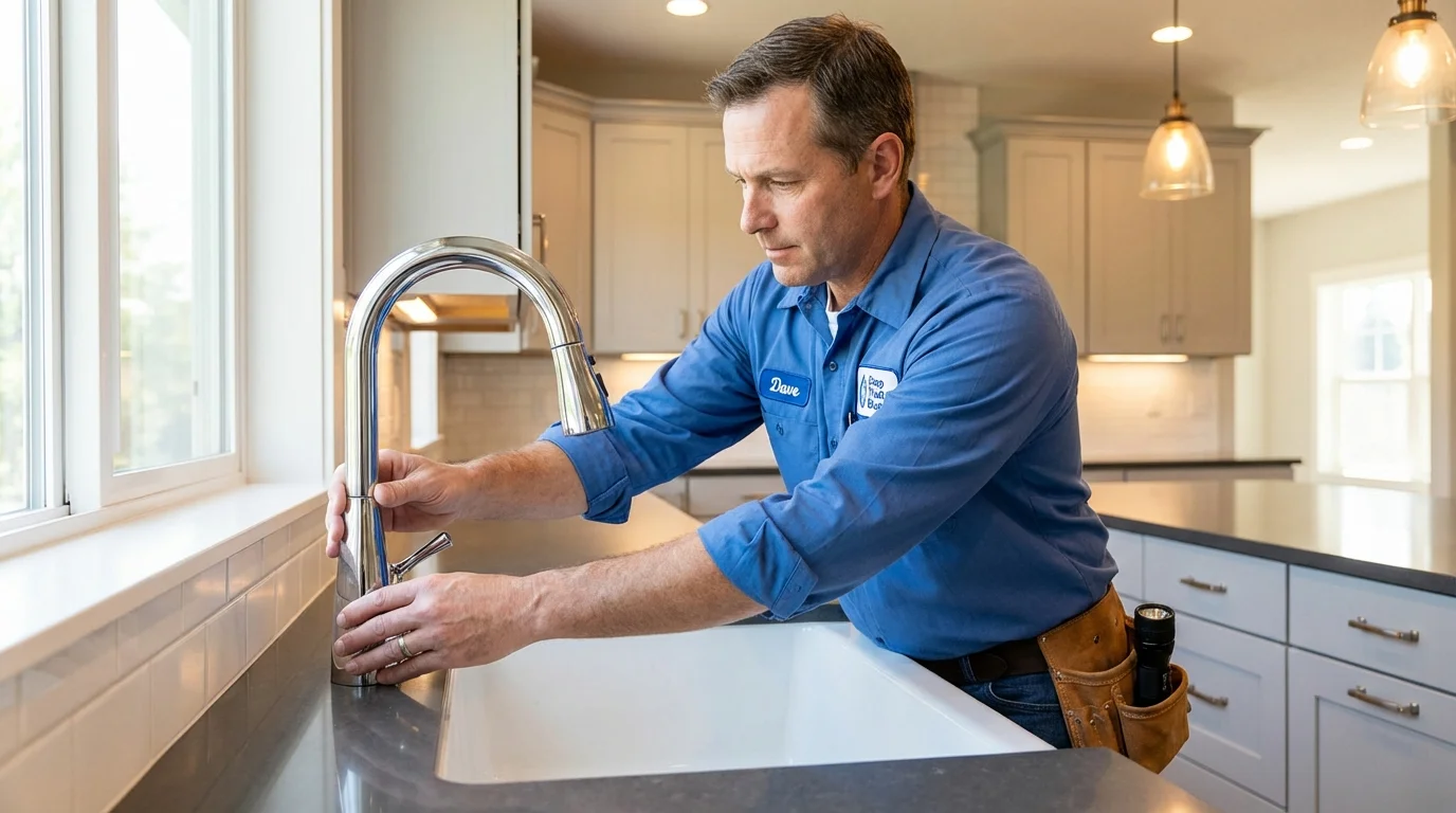 Kitchen faucet installation by Johns Plumbing LLC in Mount Arlington