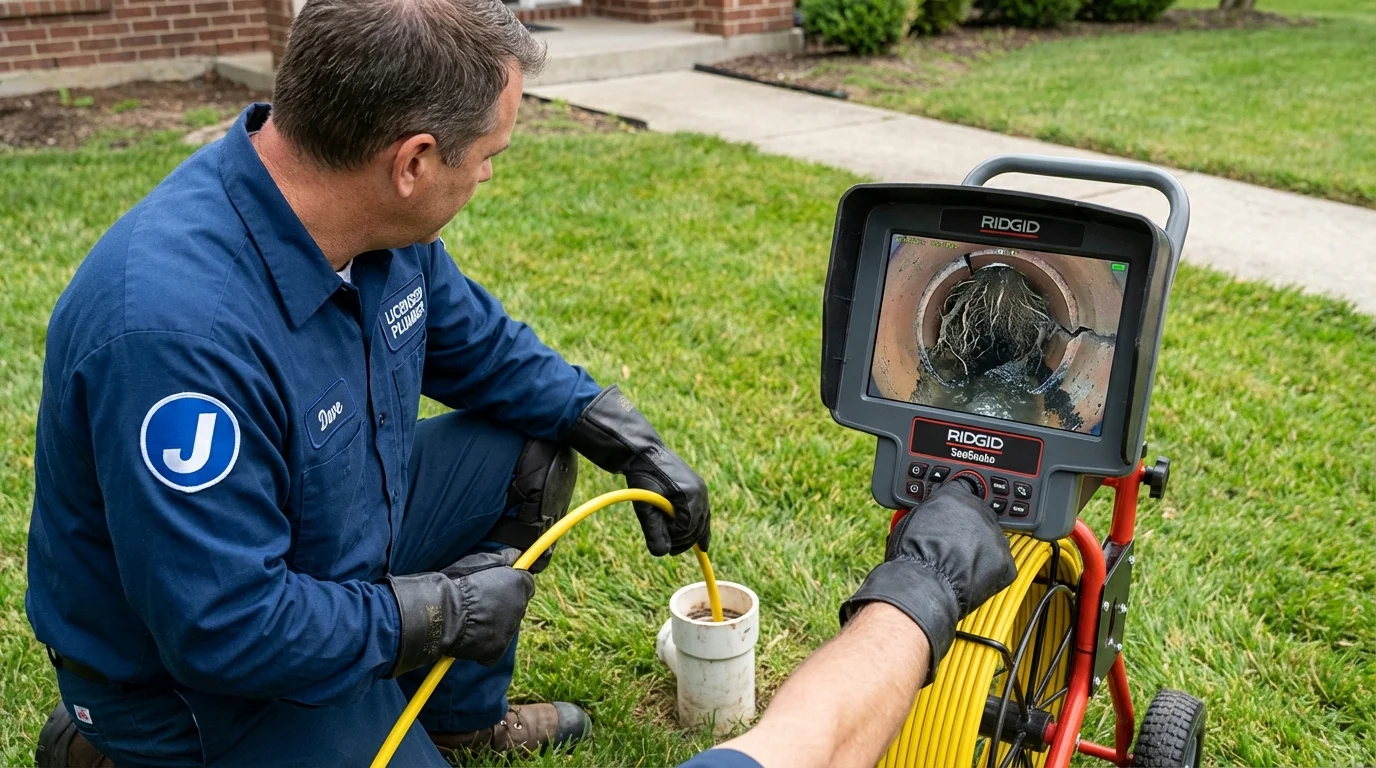 Sewer camera inspection being performed by Johns Plumbing LLC in Mount Arlington
