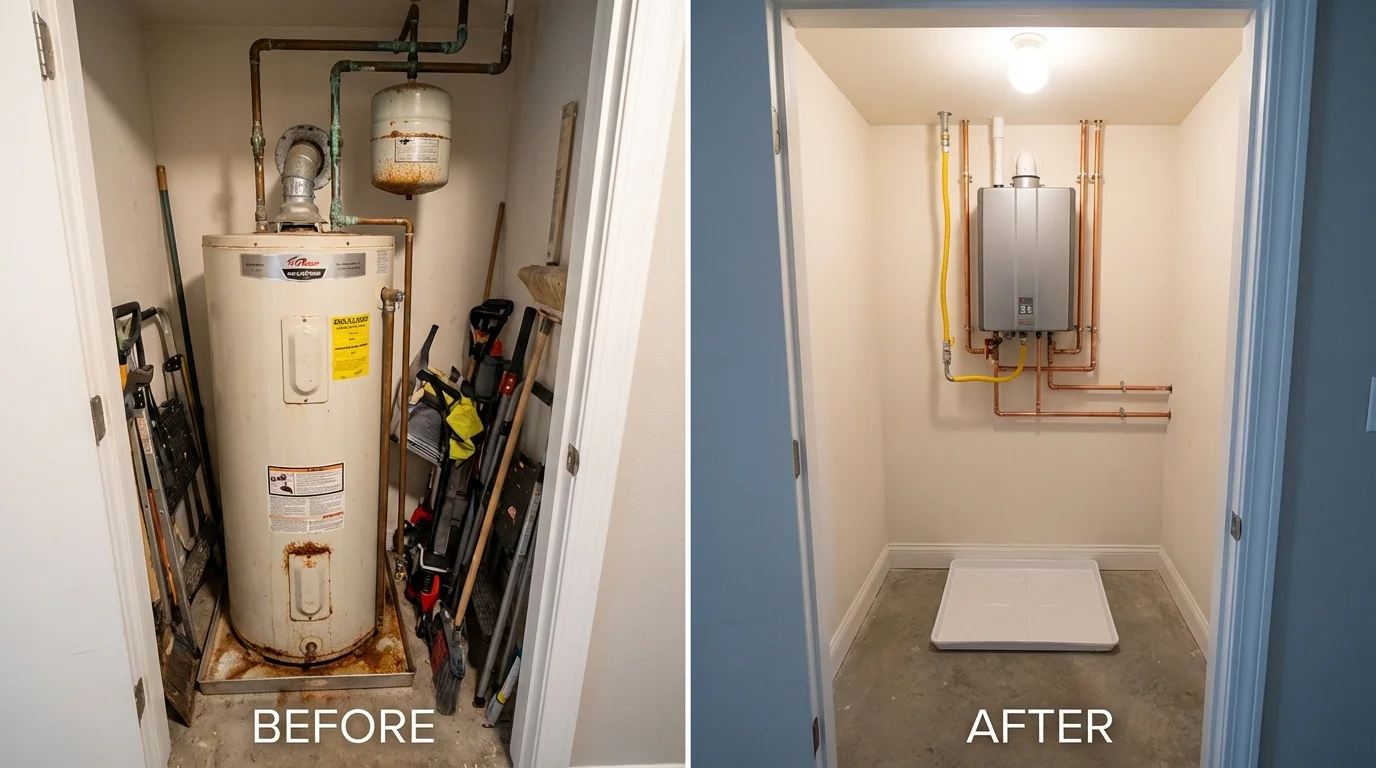 Tank water heater versus wall-mounted tankless unit comparison for Mount Arlington, NJ homeowners