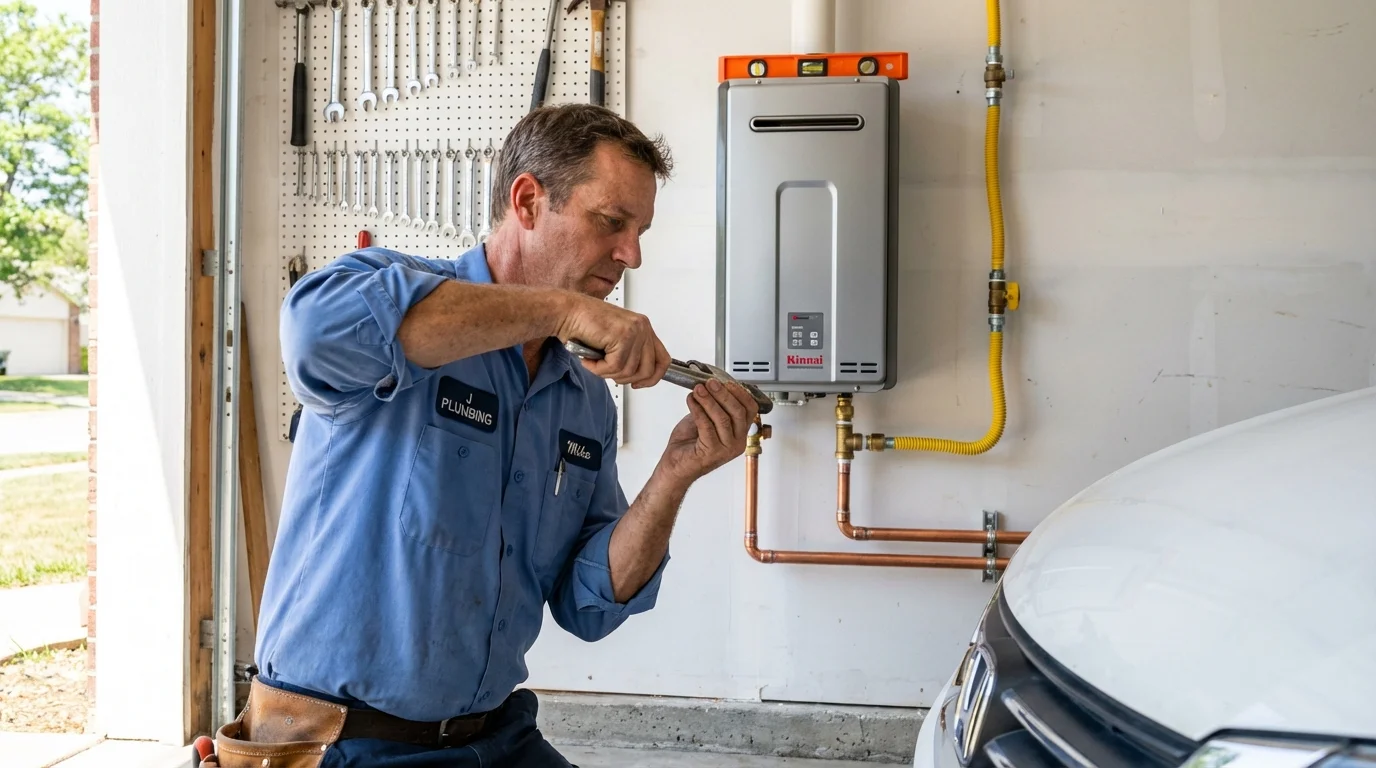 Tankless water heater installation by a Johns Plumbing LLC plumber in Mount Arlington